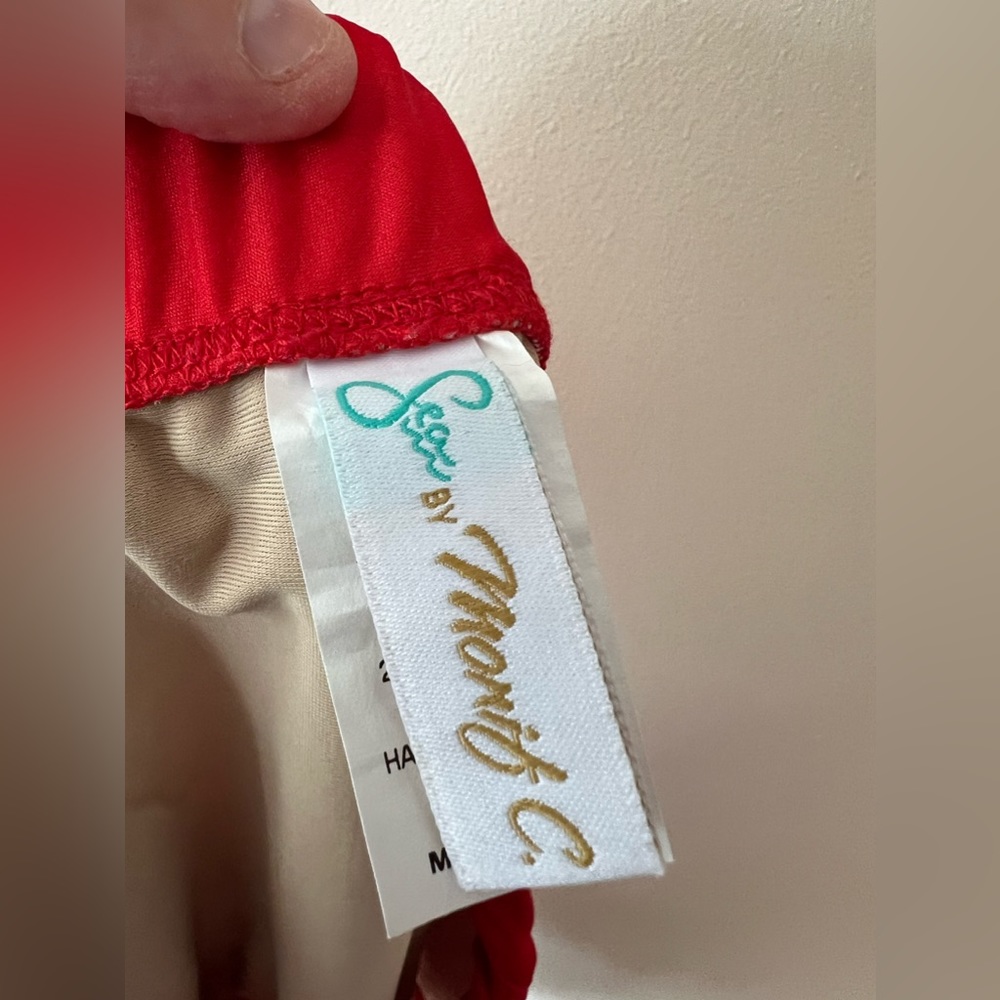 Sea By Monif C Plus Size‎ Red High Waist Bikini Bottom Size 16 - Picture 2 of 11